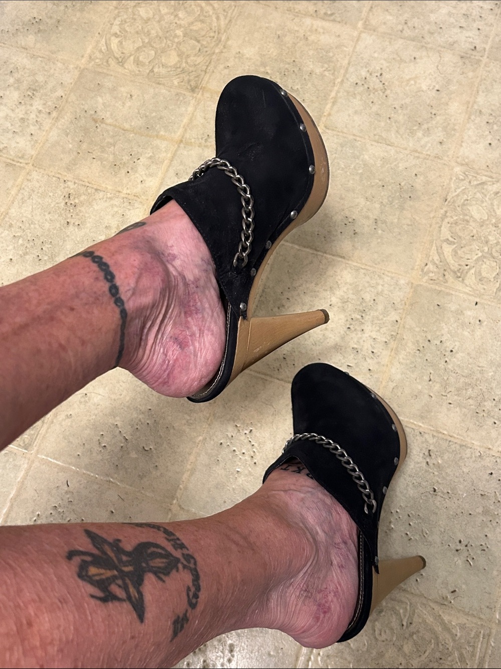 Elle Black Platform Mules